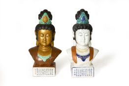 TWO SIMILAR CERAMIC BUSTS