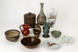 A GROUP OF ELEVEN CHINESE CERAMIC ITEMS