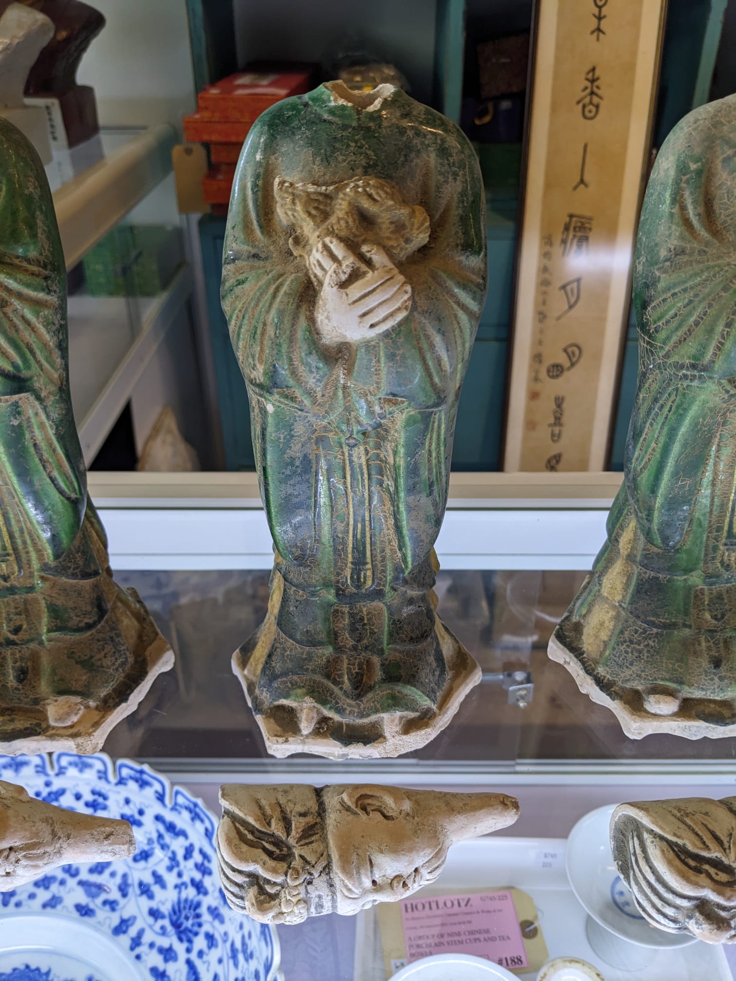 A SET OF TWELVE GREEN GLAZED POTTERY ZODIAC FIGURES - Image 6 of 27