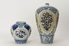 TWO BLUE AND WHITE PORCELAIN VASES