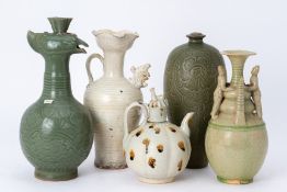 A GROUP OF SONG STYLE CELADON AND OTHER CERAMICS