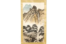 A CHINESE LANDSCAPE SCROLL IN THE STYLE OF HE XIANGNING
