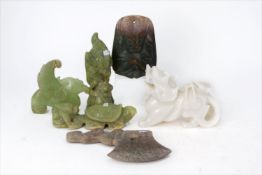 A QUANTITY OF ASSORTED CHINESE STONE CARVINGS