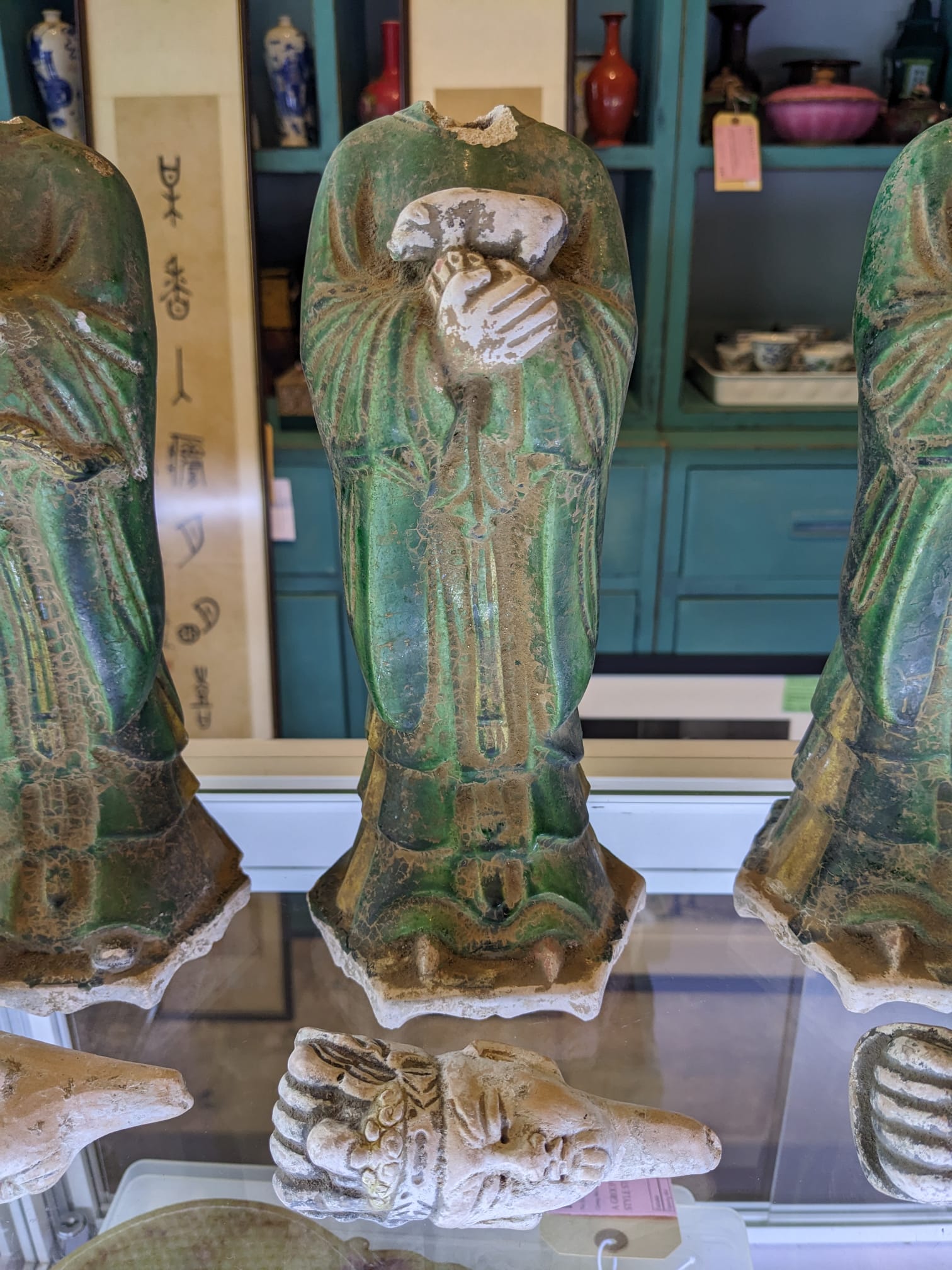 A SET OF TWELVE GREEN GLAZED POTTERY ZODIAC FIGURES - Image 17 of 27