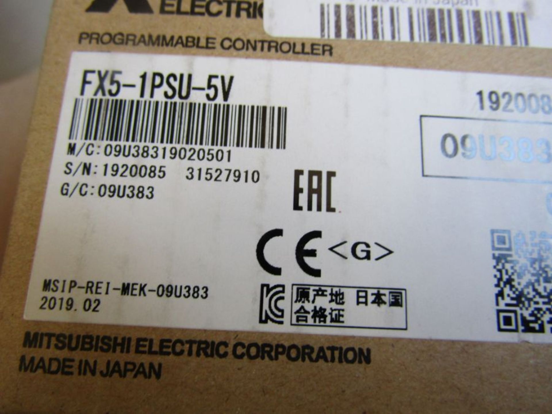 Mitsubishi - PLC Extension Power Supply Module FX5-1PSU-5V CPU Module A3 8755742 - Image 4 of 5