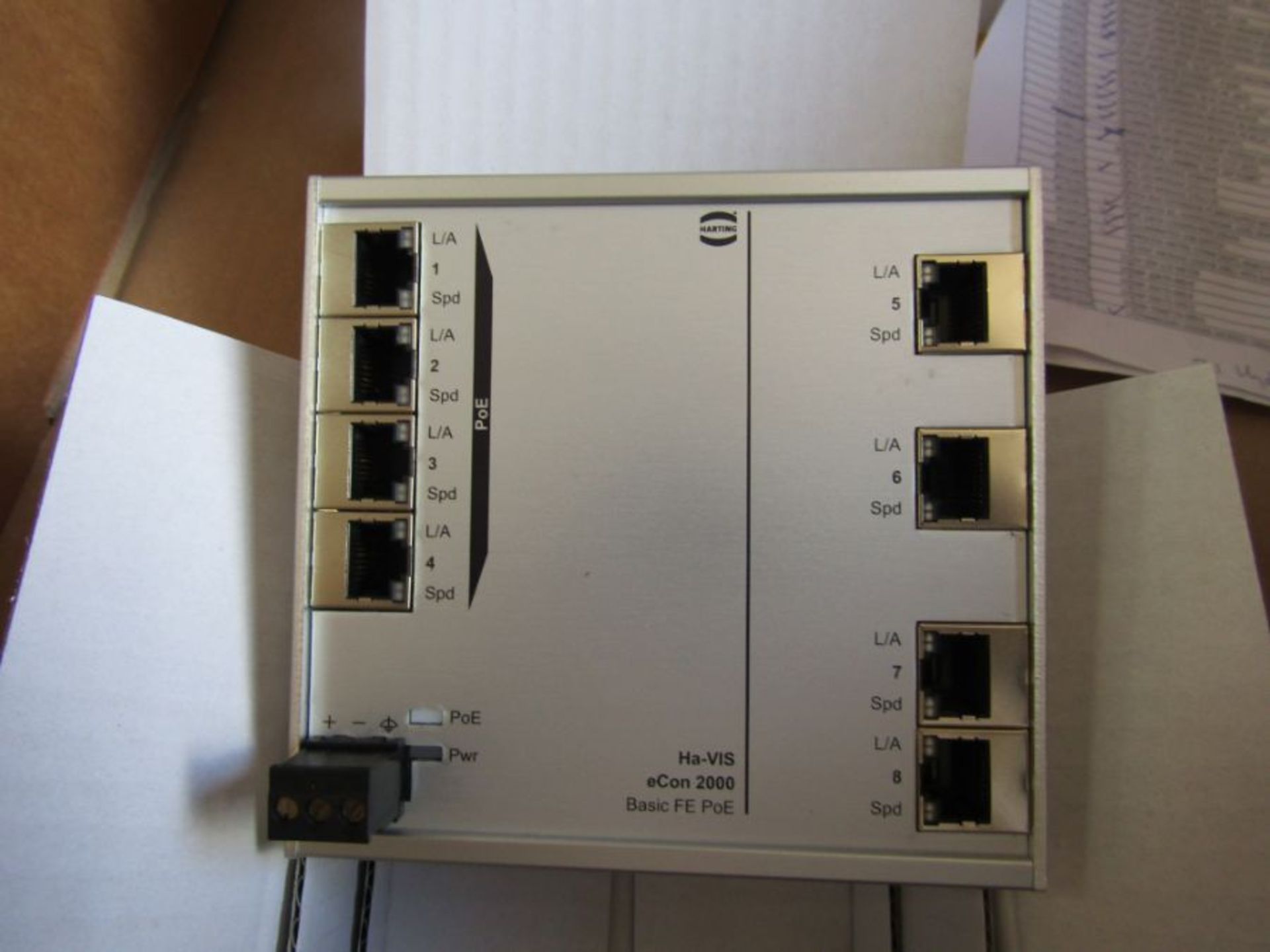 Harting Ethernet Switch 8 RJ45 port 54Vdc 10 Mbit/s 100 Mbit/s Din -Head 8128847