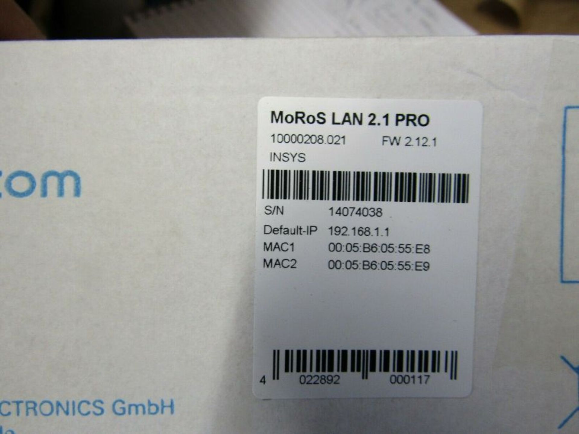 Insys Microelectronics PLC I/O Module 10-60Vdc - LAN to LAN Router Shelf 7125080 - Image 2 of 3
