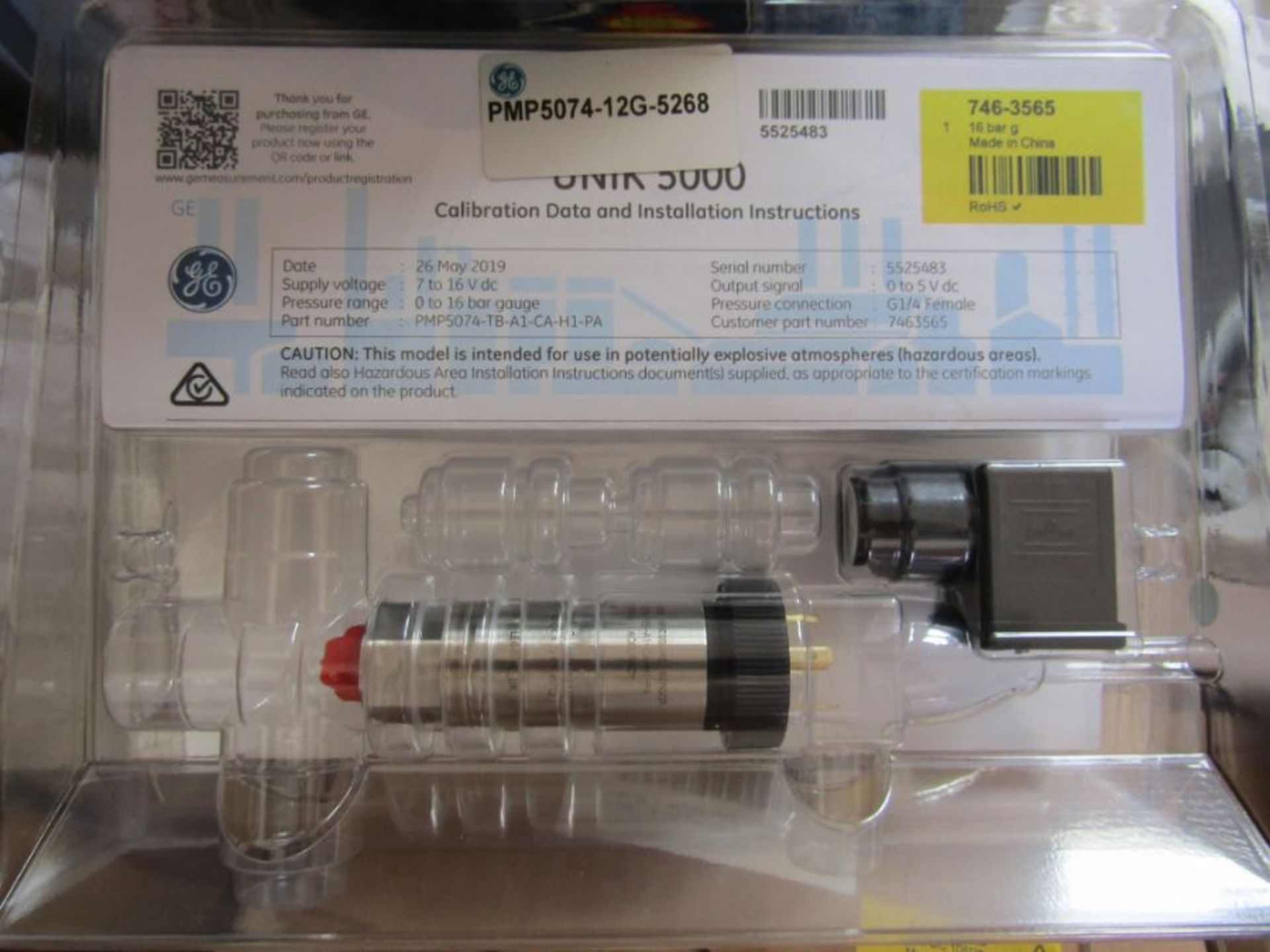 Druck Unix 5000 Pressure Sensor Fluid 16bar Max Pressure Analogue Head 7463565