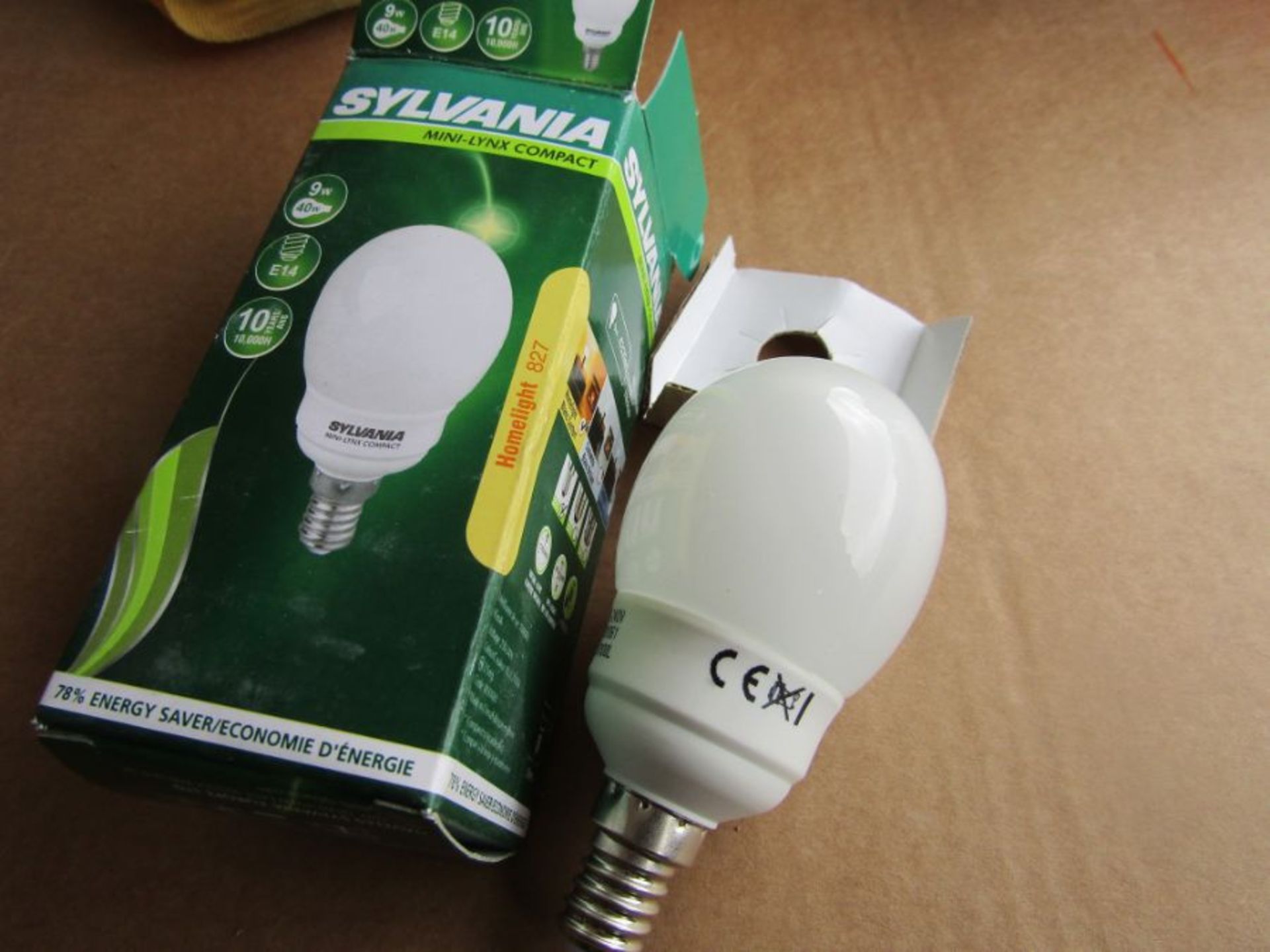 36 x E14 Globe Shape CFL Bulb, 9W, 2700K, Warm White Colour Tone