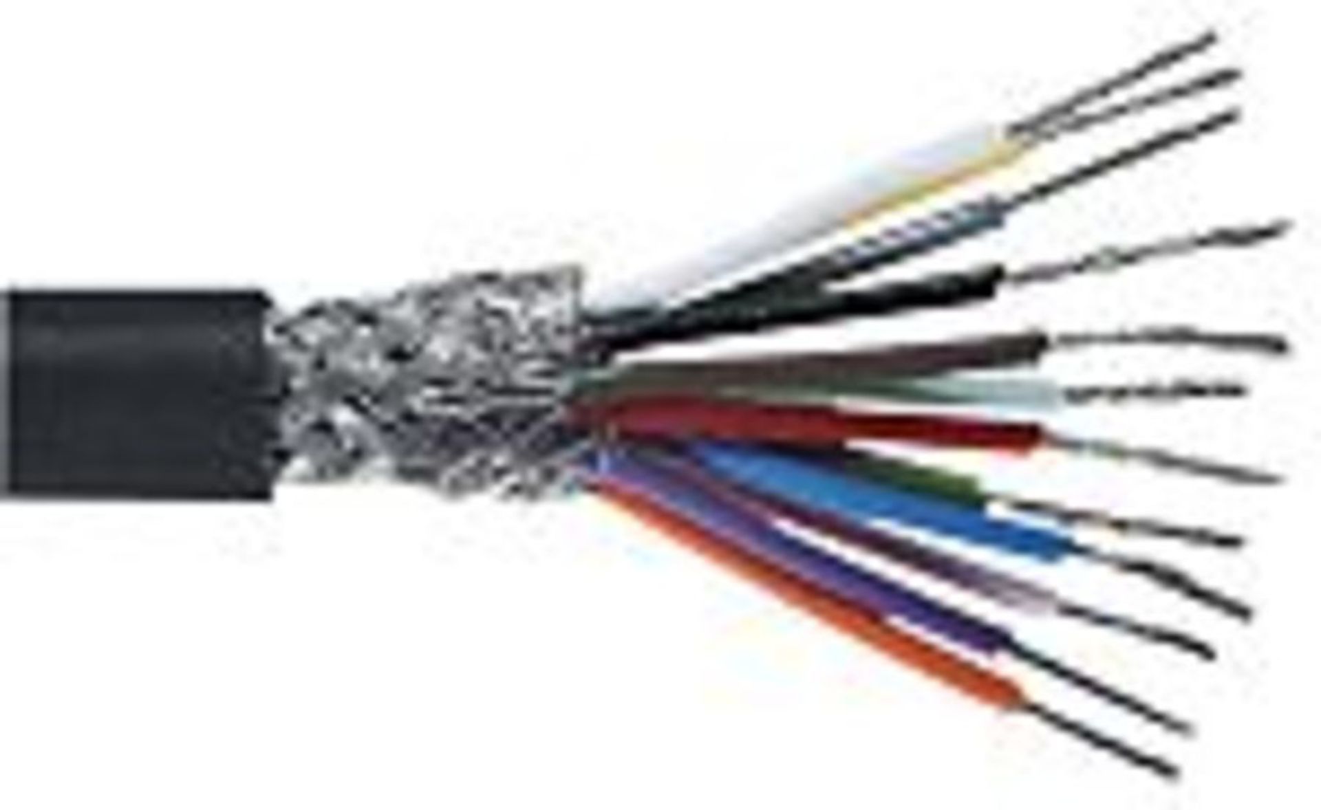 RS PRO 6 Core Screened Industrial Cable, 0.055 mm² Black 500m core