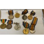 Lot of 4 Pairs of WW1 BWM and Victory Medals.