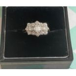 Vintage 18ct Gold and Diamond Boat Ring -approx 1.4 carats - UK size M - 4.45 grams weight.