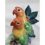 Lady Anne Gordon Dowager Marchioness of Aberdeen - Pottery Figure of a Peach Faced Lovebirds.