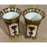 Pair of Antique Royal Crown Derby Vases - 115mm tall.