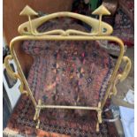 Art Nouveau Brass Fire Screen - 32 1/2" x 22 3/4".