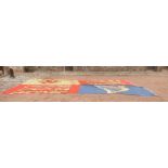 Huge Antique/Vintage Castle Lion Rampart Flag 22 feet by 15 feet.