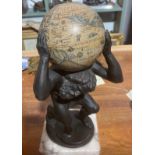 Atlas Holding up the World Metal Figure - 18" tall.
