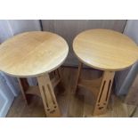 Gavin Robertson Bespoke Furniture Maker Pair of Arts & Crafts Table Low Solid Scottish Oak.