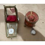 Lot of Antique Glazed Watch Holders/Jewelry Holders containing 18ct Gold and Silver Watches.