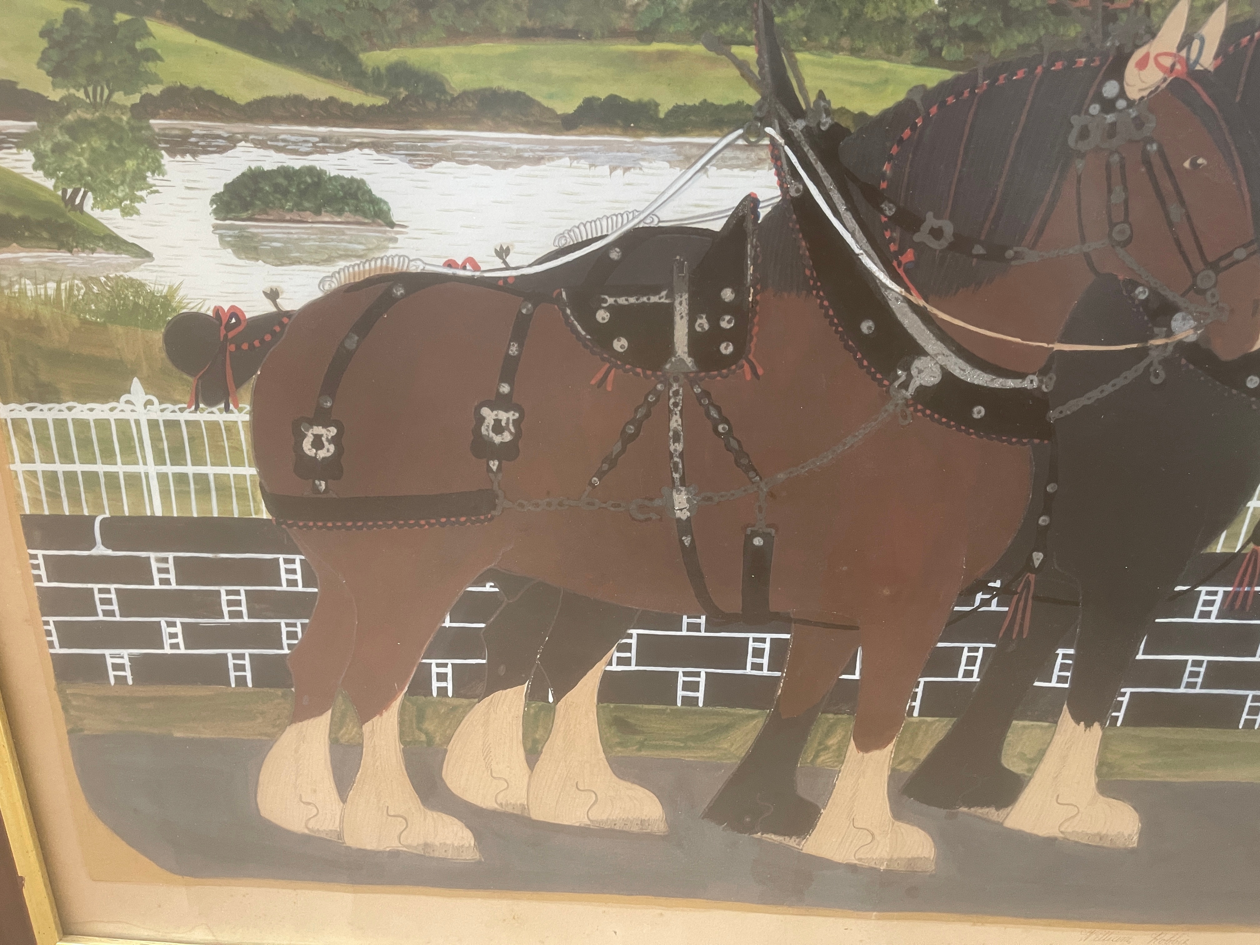 William Robbie Scottish Folk Artist Painting of Heavy Horse - Tortorston - Peterhead. - Image 3 of 4