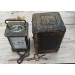 Antique Cased Carriage Clock -5 1/4" tall - working order.