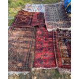 Lot of Ethnic Rugs and Covers the largest being 57" x 31".