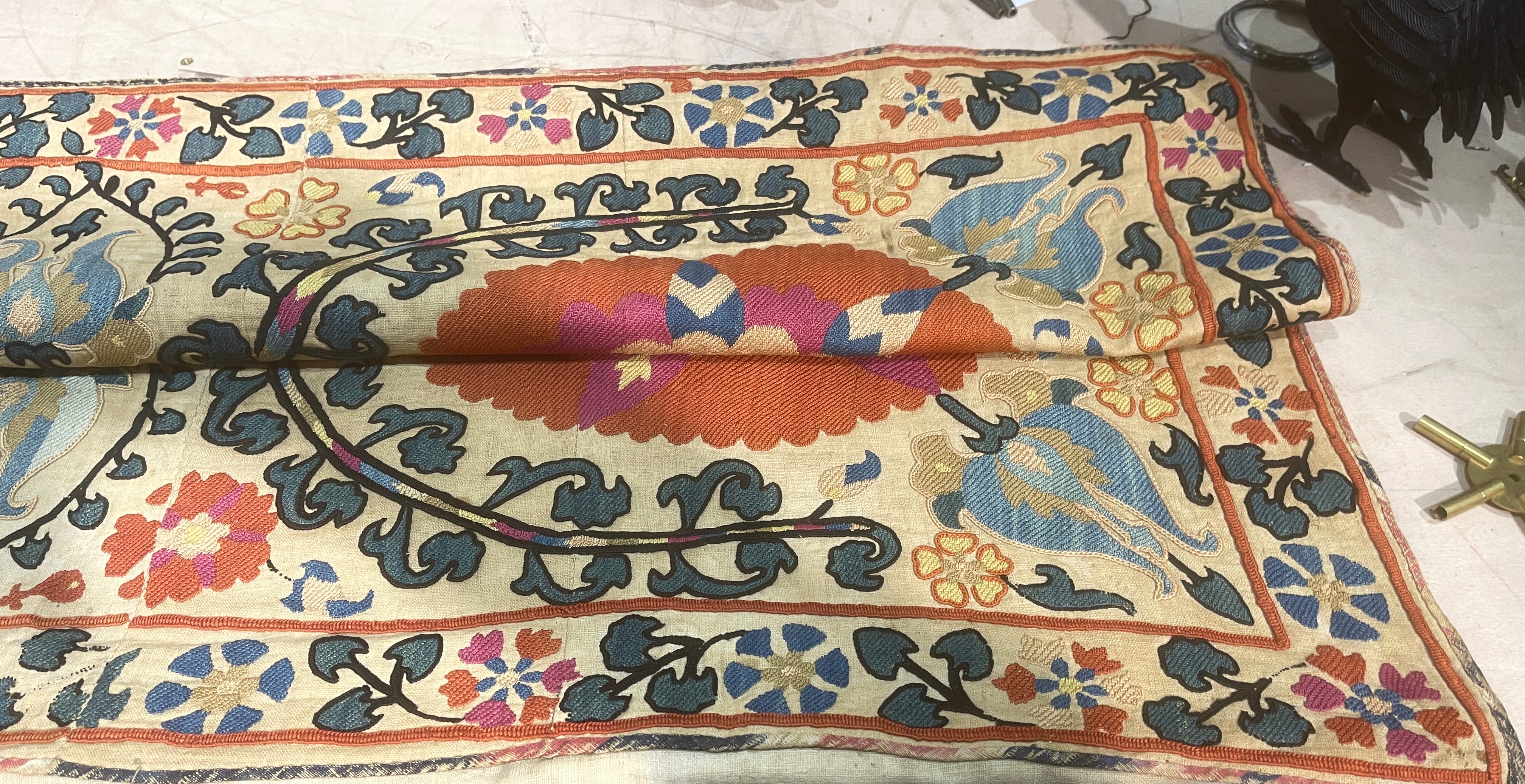 Antique Suzani Textile - Uzbekistan 19th C - 64.5 x 45 inches - Image 6 of 18