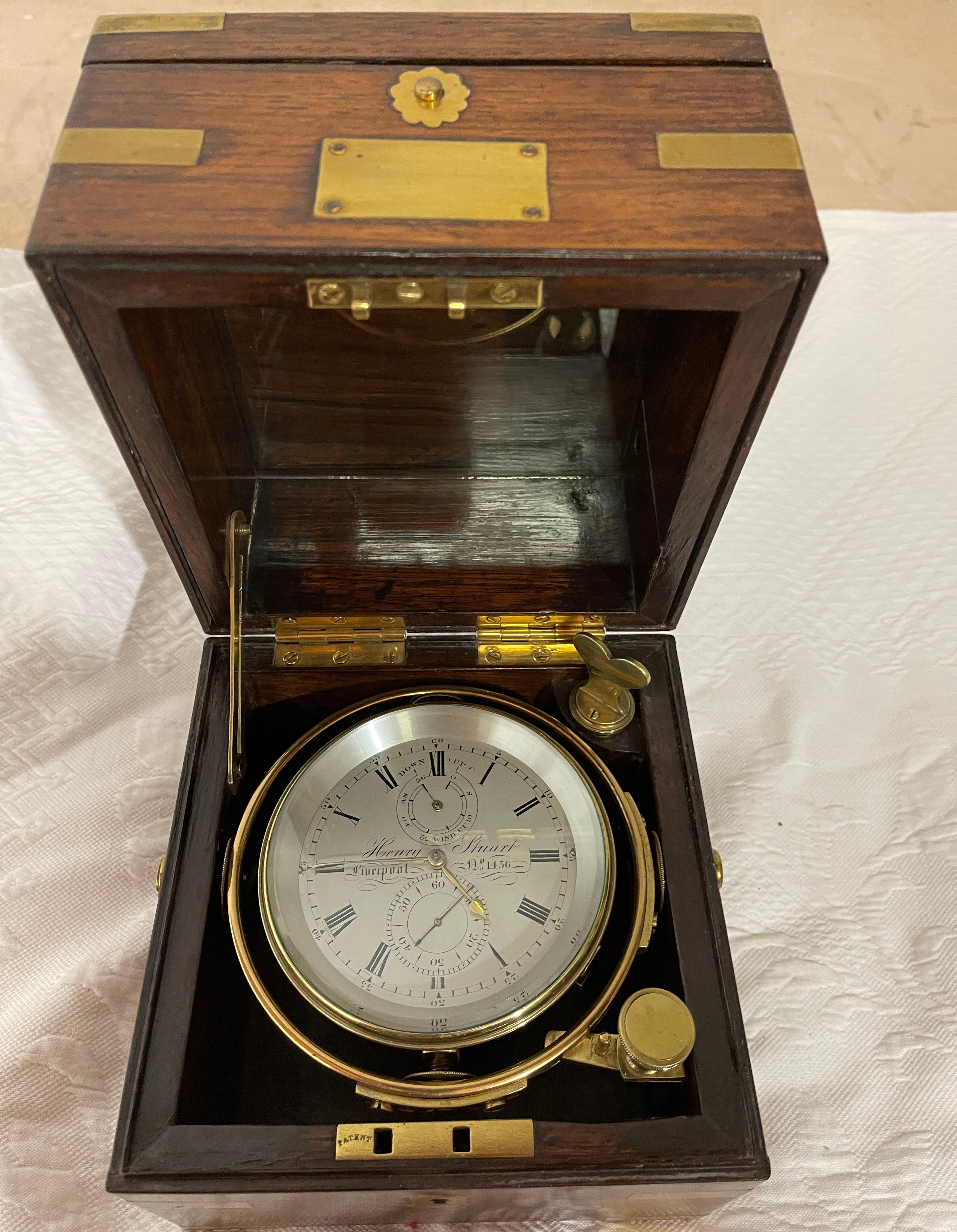 Henry Stuart Liverpool No 1456 Cased Ships Chronometer - working order.