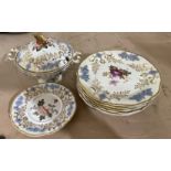 Lot of Antique Porcelain with Botanical Patterns.