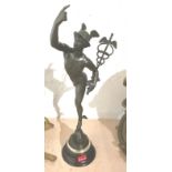 Antique/Vintage Bronze of Mercury 23" tall.