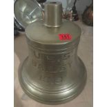 Original Antique Bronze Ships Bell from the U.S.S. Bailey - 15 3/4" (40cm) diameter at base.