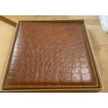 Vintage Boxed Mulberry Leather Photo Album 12 1/4" x 12 1/4".