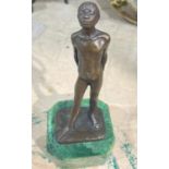 Bronze of African Boy - 180mm tall - base 85mm x 85mm.