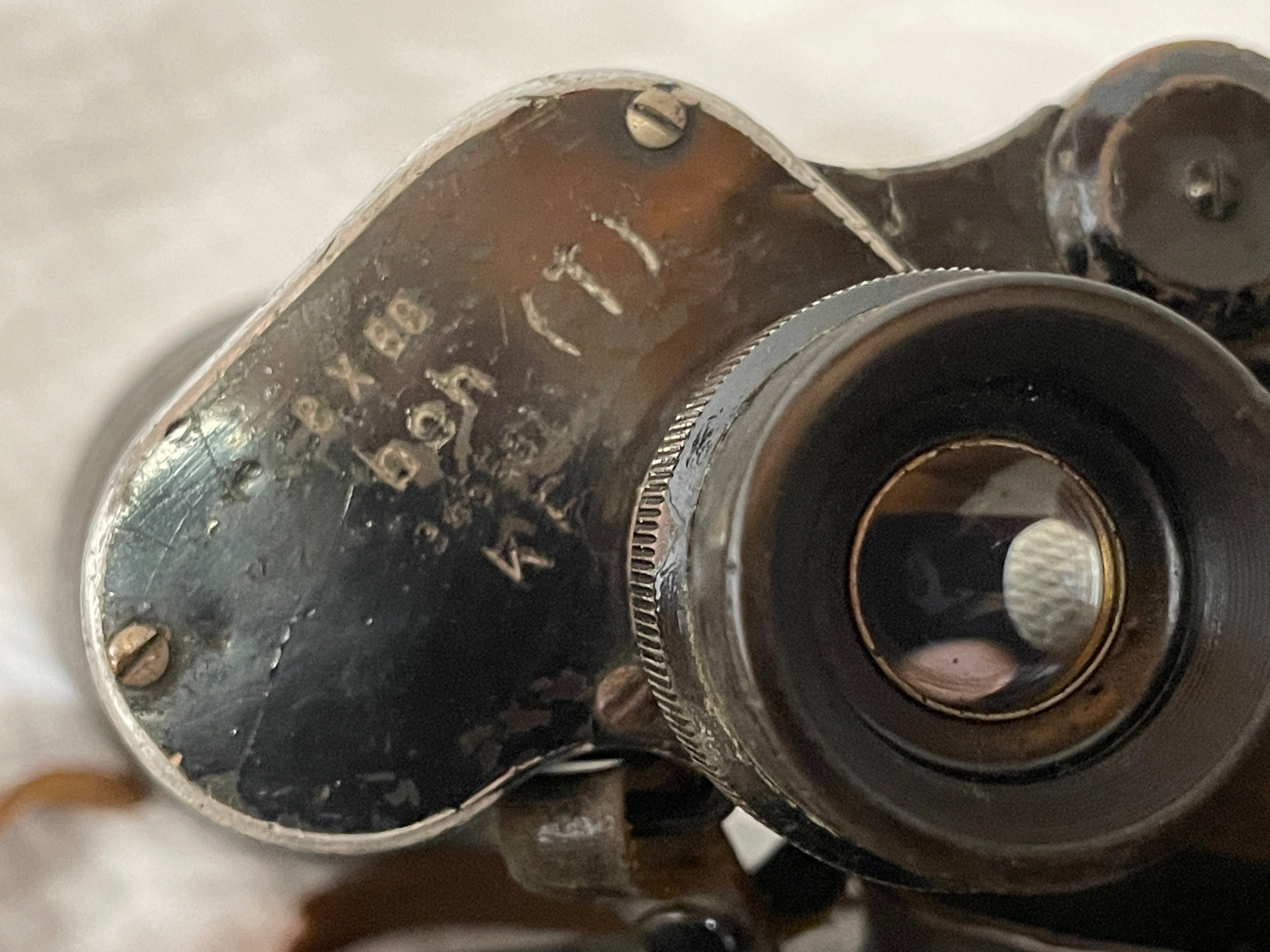 Pair of WW2 German Marine Binoculars 8 x 60 beh with Swastika mark. - Image 3 of 10