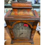 Antique Lacquer Cased JOHN SMITH London Mantel Clock - 21" x 12 3/4" x 8".