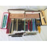 Lot of over 30 Vintage Pens&Pencils - Conwa Stewart-Swan-Mabie Todd-Cross-Sheaffer etc.