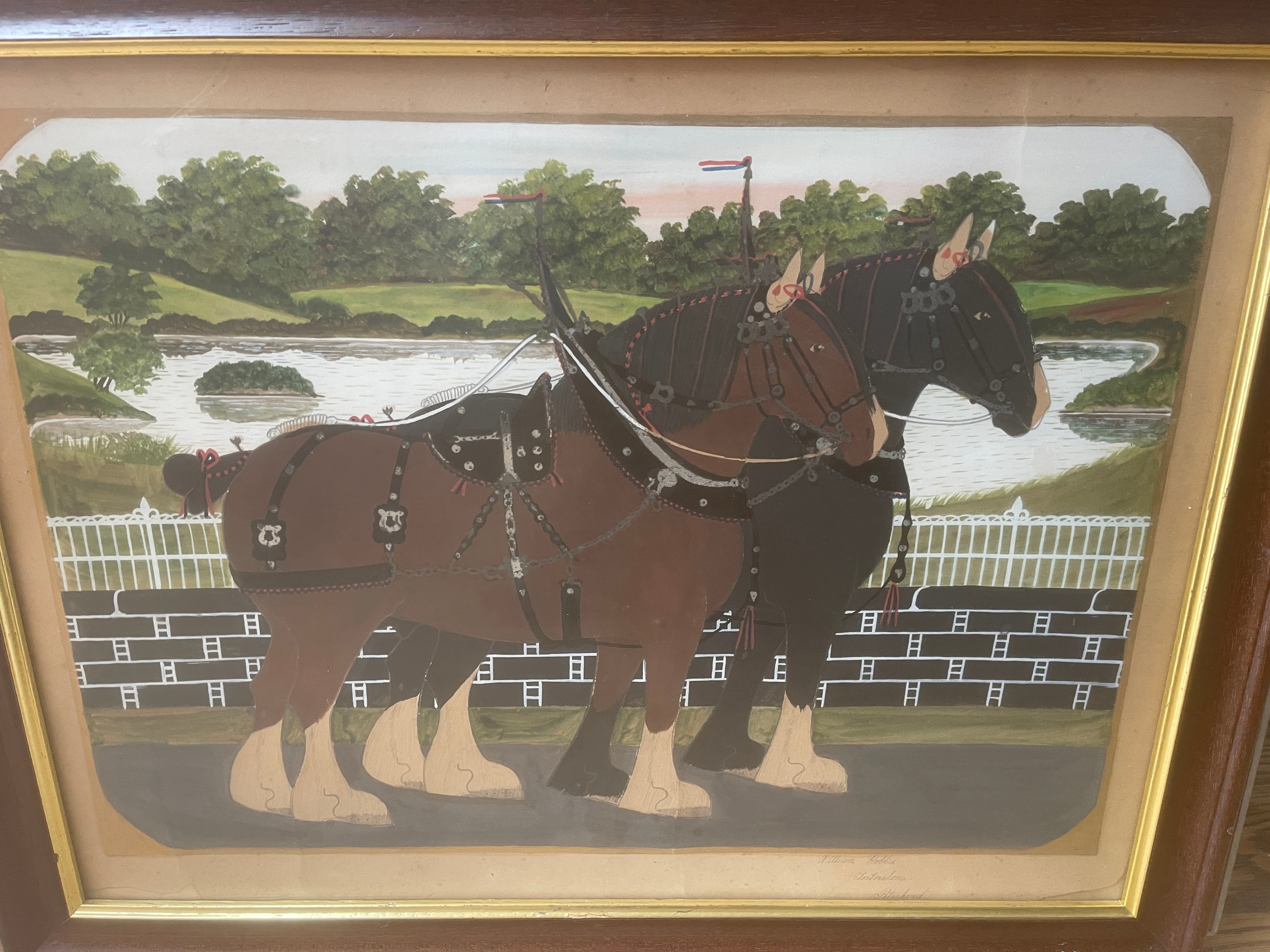 William Robbie Scottish Folk Artist Painting of Heavy Horse - Tortorston - Peterhead.