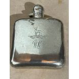 Royal Warwickshire inscribed Silver Spirit Flask 4 3/8" tall and 3 3/8" wide.