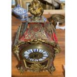 Antique Gilt Metal Decorative Clock - 13 1/2" x 7 1/2" x 4 1/2"
