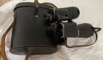 Pair of WW2 German Marine Binoculars 8 x 60 beh with Swastika mark.