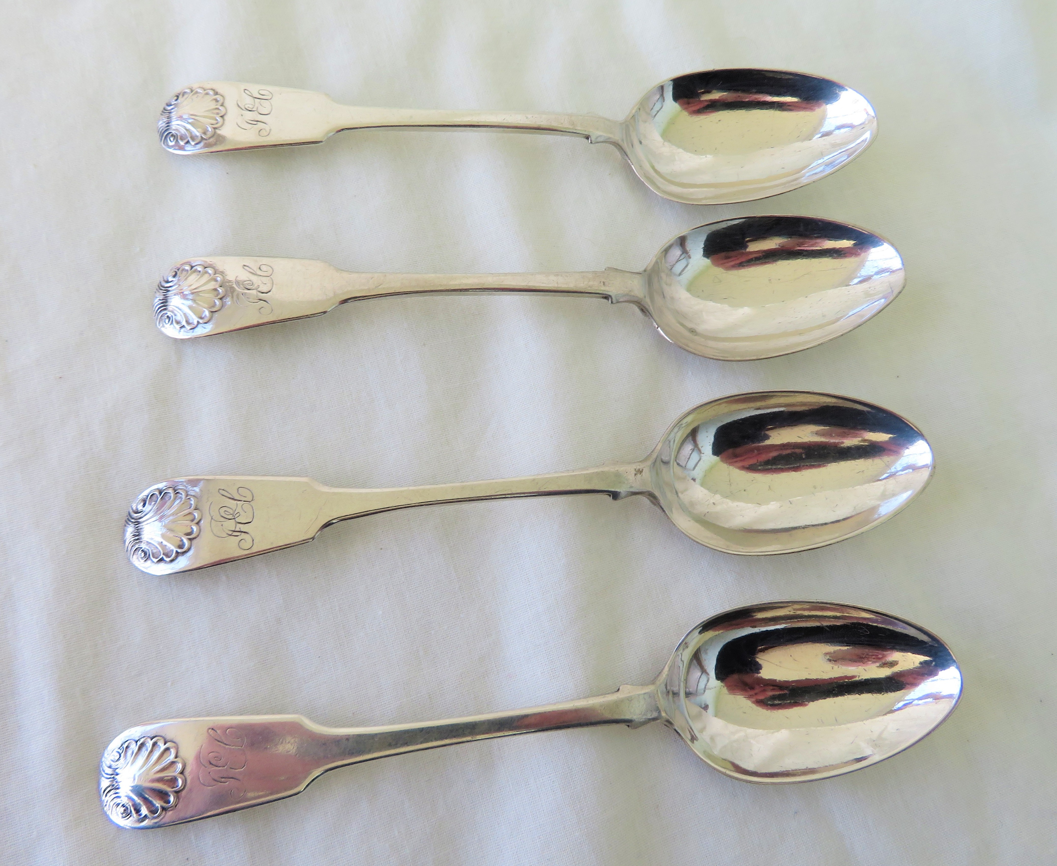 Rare Lot of 4 Scottish Provincial "Forres" Silver Teaspoons - William Ferguson c 1825-35. - Image 2 of 22