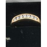 !8 ct Gold and Diamond Ring - UK size N 1/2 - 2.9 grams.