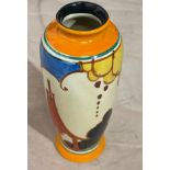 Clarice Cliff Bizarre Fantasque Vase 143mm tall and 62mm wide.