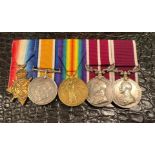 WW1 1914 Star and Meritorious Medal Group of 5 to the Gordon Highlanders.