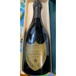 Boxed Bottle of Dom Perignon 1990 Champagne.