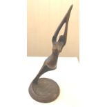 Modernist Bronze Sculpture - 11" tall - base diameter - 4.4 inches.