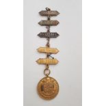 London North Eastern Railway 9 ct Gold First Aid Efficiency Medal and Bars - 1929.