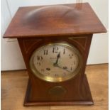 Antique Mahogany Cased Presentation Clock 11 1/2" tall.