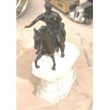 Grand Tour Souvenir, bronze statue of Roman Emperor Marcus Aurelius on horseback.