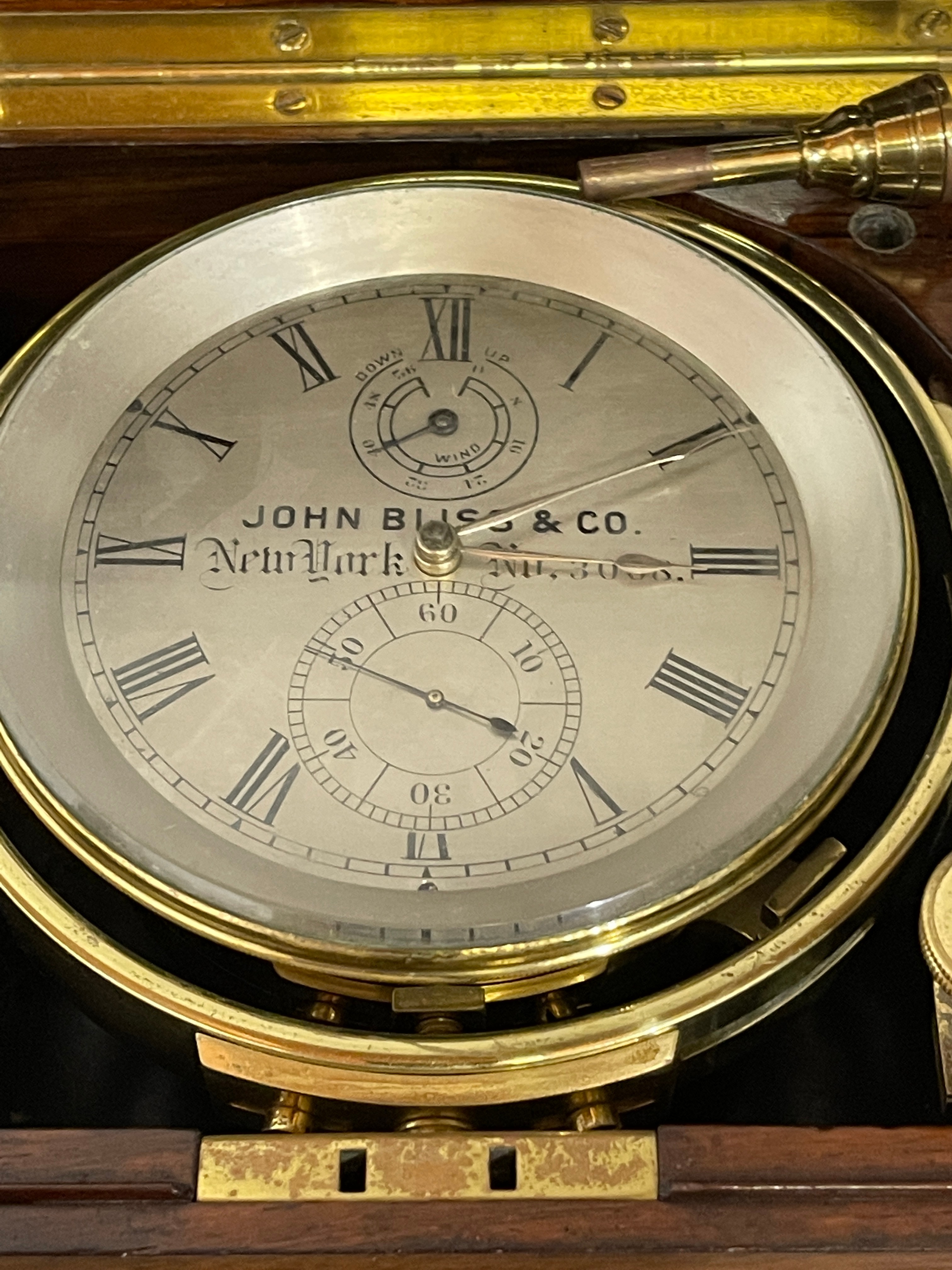 John Bliss&Co New York Cased Ships Chronometer - working order. The case measures 18.4cm x 18.4cm - Image 8 of 10